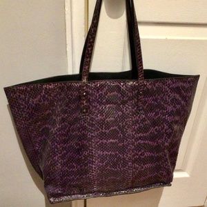 Zagliani exotic leather/reversible tote